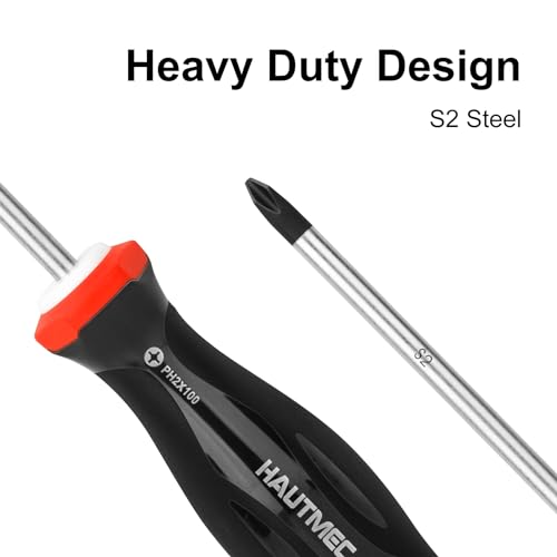 Image of HAUTMEC 7PCS Pro Magnetic Screwdriver Set With Forged S2 Shanks, Magnetic Tips Screw Driver Set and Tri-Material Cushion Grip for Automotive Repair and Site Renovation