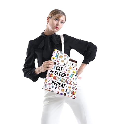 POFULL Musical Acting Gift Musical Theatre Gift Eat Sleep Musicals Cosmetic Bag4