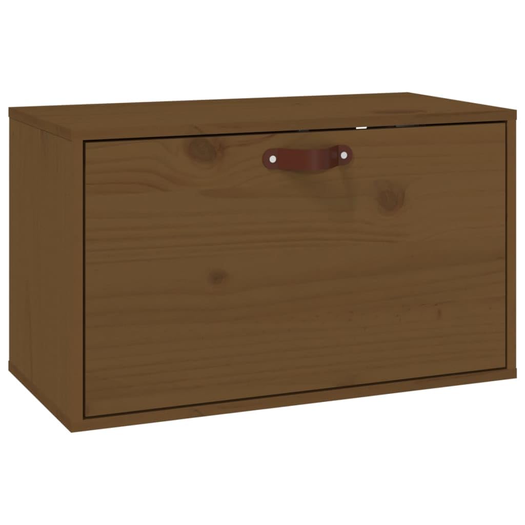 Armoire murale suspendue marron miel meuble TV flottant en pin