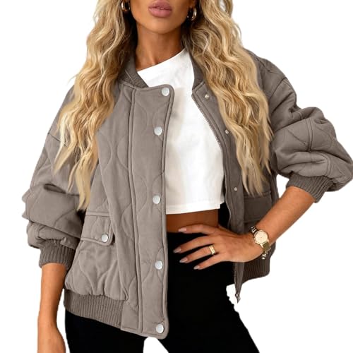 Genérico Cazadora Mujer Invierno Plumas Mujer Running Ropa Invierno Deportiva Largo Chaqueta Clásico Jacket Elegante 2#Gris S