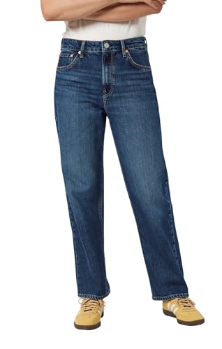 Mavi Women's Savannah High Rise Straight Leg Jeans, Mid Classic Blue, 29x29