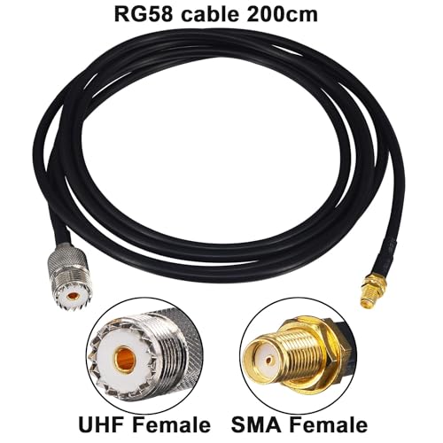 Cable coaxial adaptador UHF hembra a SMA hembra 2 m miniatura 2