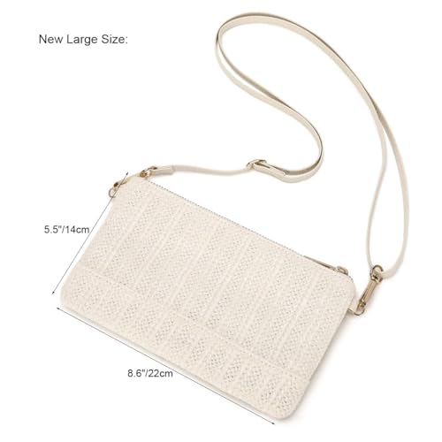 Image of Straw Clutch Purse for Beach Summer Vacation Bag Woven Handbag for Women