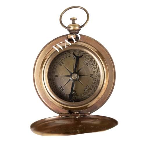 Push Button Design, Handmade Brass Rose London Vintage Look Push Button Pocket Compass-image-9
