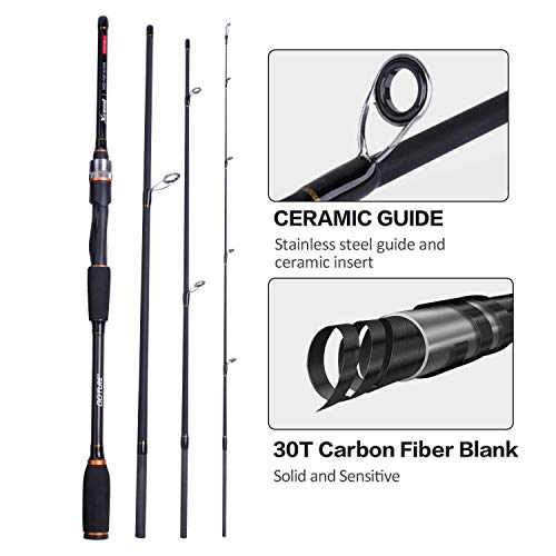 Goture Travel Fishing Rods 4Pcs,Casting/Spinning Rod with Case 6ft-10ft