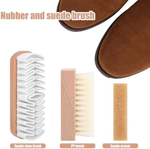 4pcs Suede Shoe Cleaning Kit, 3 Suede Shoe Brushes Cleaner Kit with Long Rubber Wiping Eraser for Shoes Boots Sneaker Bag & Jackets - 2