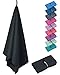 Fit-Flip Microfaser Handt&uuml;cher - kompakt und leicht &ndash; f&uuml;r Reisen, Sport und Strand - Mikrofaser Handtuch schnelltrocknend &ndash; als Sauna und Badetuch gro&szlig; (1x 50x30cm, Onyx Black)