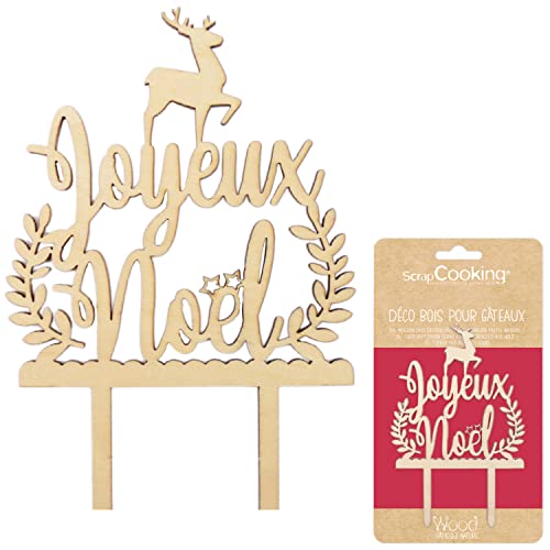 Scrapcooking 4999 Cake Topper Holz 'Frohe Weihnachten'