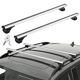 Barras de techo para coche, aluminio, distancia interior de la viga de techo 19-109 cm, apto para modelos con rieles de techo abiertos, soporta hasta 100 kg, adecuado para SUV y otros vehículos