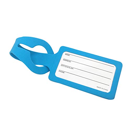 Preisvergleich Produktbild Silikon Gepäckanhänger, CHshe Silikon Kofferanhänger Koffer Trolley Etui Anti-Verlorene Ausweisinformationen Wasserdichte Gepäck Tags Karte Mit Namensschild Adressschild 23.8 * 5.5 * 8.9Cm