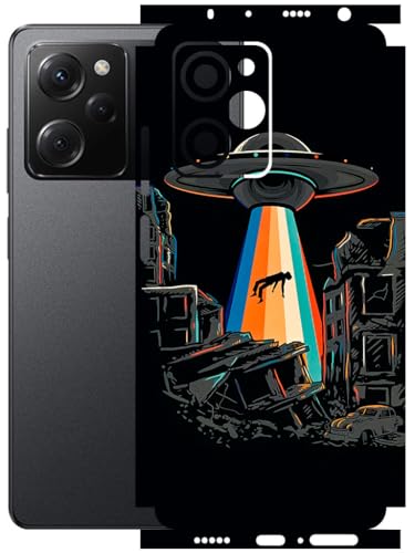 Image of AtOdds - Full Body Back Screen Guard Protector Film - Lamination Wrap Skin Sticker Compatible with Poco X5 PRO (5G) | Scratchproof Matte Finish (Alien Invade)