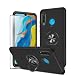 Produktbild KRAFTCARE Hülle für Huawei P30 Lite mit 1 Pack Panzerglas Schutzfolie, Handyhülle mit Eingebetteter 360° Grad Ring, Magnetische Schutzhülle Stoßfest Cover Case für Huawei P30 Lite,Schwarz