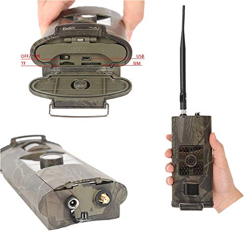 Herbert Richter HC-700G - Cámara de vigilancia (16 Mpx, 3G, GPRS, HD, 1080p, Objetivo Gran Angular de 120°, para Caza de Animales Salvajes, Resistente al Agua IP65)