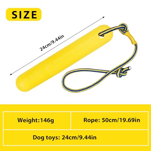 CUVZORA Wasserspielzeug Hund, Schwimmendes Hundespielzeug mit Nylon Rope für mittelgroße und große Hunde, Wasserspielzeug für Apportieren und Hundetraining im Pool, See oder Strand (Gelb, B)