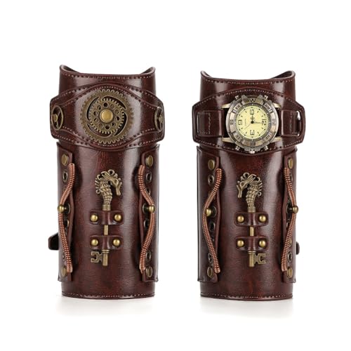 Muñequeras de cuero steampunk para evitar disfraces sencillos en eventos