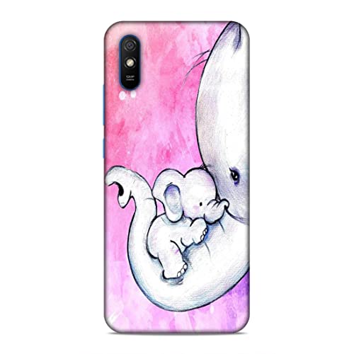 Image of Printed Mobile Back Hard Case Cover for Xiaomi Redmi 9A / Xiaomi Redmi 9i | Cute Elephant, Baby Elephant, Mom's Love -2202