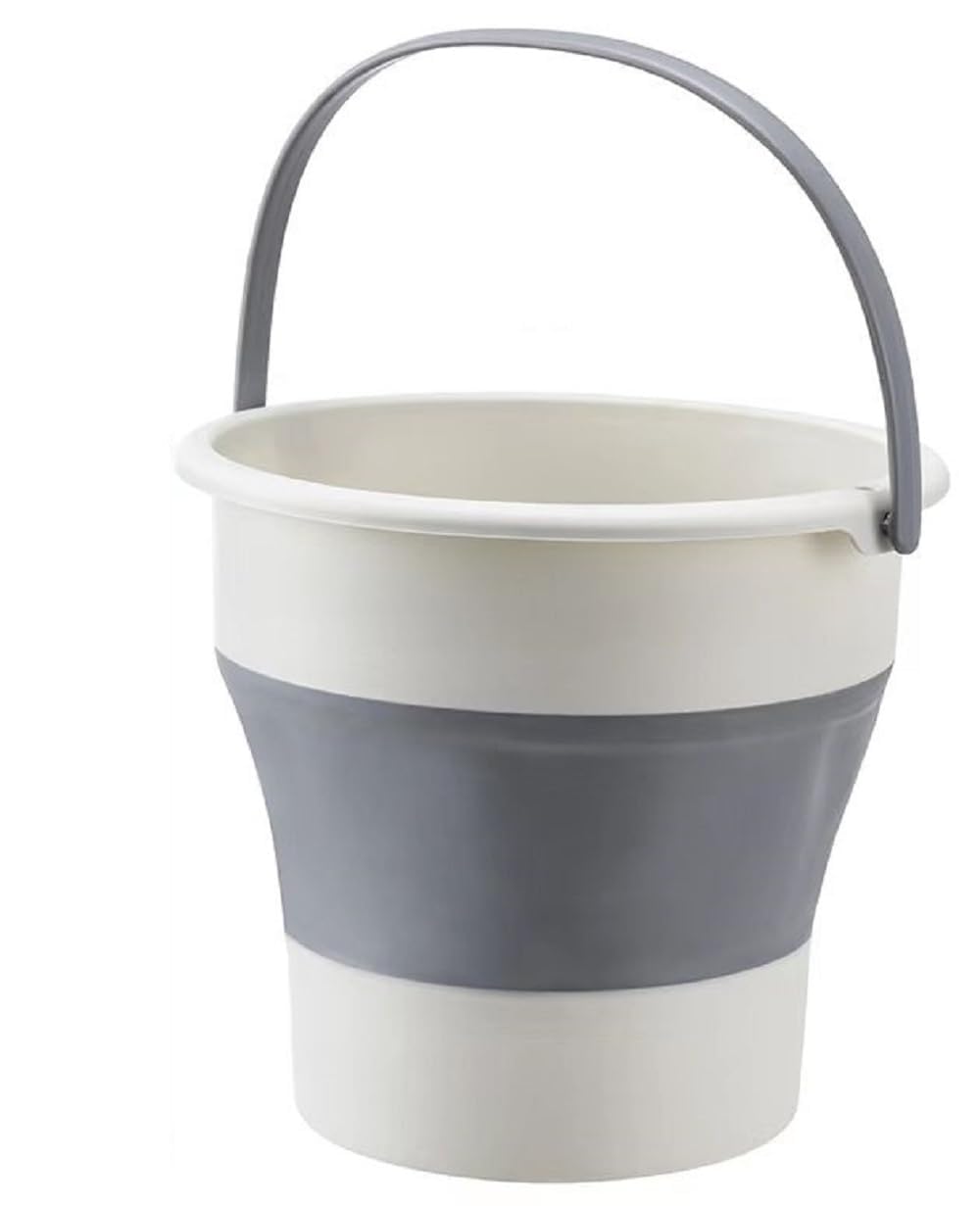 Collapsible Foldaway Bucket - Portable Foldable Water Pail for Outdoor Camping/Car Washing/Fishing/Hiking [10 LTR, Multi Color, Plastic]