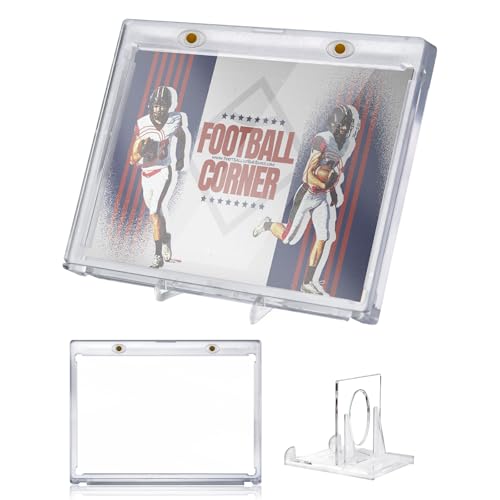 Image of DEDC Magnetic Card Holder Vertical Booklet Cardholder-175PT One Touch Magnetic Case Trading Card Storage Baseball Cards Protector Display Showcase(1CT-134mm 1 Stand)