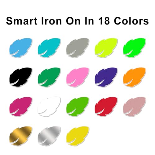 Smart Iron on für Cricut Joy Xtra, 18 Pack Plotterfolie Textil Flexfolie Plotter Textil, Selbstklebende Permanentes Plotterfolie Vinyl für DIY T-Shirt, Stoffe Bügelfolie, 30.5x24cm, 18 Farben