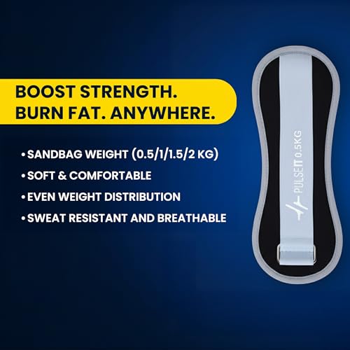 Image of PulseITWeightMax Adjustable Wrist & Ankle Weight Straps. Resistance Weight Bands with Secure Strap. Strength Training, Cardio, Rehab, Pilates & Physiotherapy- Unisex Fitness Gear Black (2x2kg)