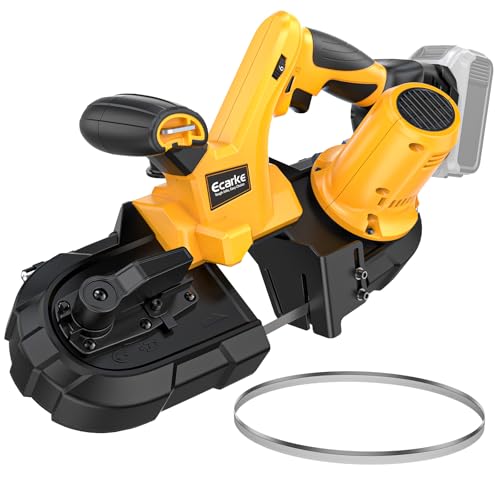 Cordless Portable Band Saw, 2-1/2″ Cutting Capacity, Ecarke 20V Brushless Band Saw Compatible with DeWalt 20V Batteries (Not Included), 6-Speed Variable Handheld Bandsaw for Metal & Pipe Cutting