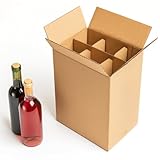 TELECAJAS | 10 Cajas para 6 Botellas de Vino con Separadores de Cartón | Embalaje Seguro y Resistente para Envíos o Almacenaje | Pack de 10 (incluye divisores)