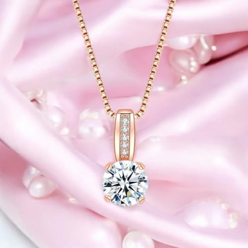 Image of Nilu's Collection Classic Round Solitaire Pendant With Chain & AD Stone | Stylish Delicate Cubic Zircon Pendant with Chain for Women