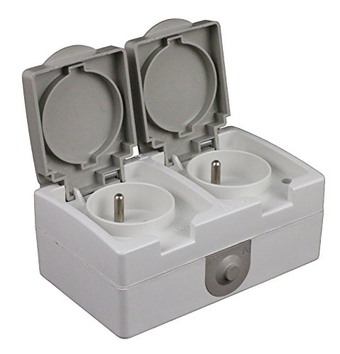 Inotech hbf - 2 polos con toma de contacto de protección, resistente al agua, gris deambulando