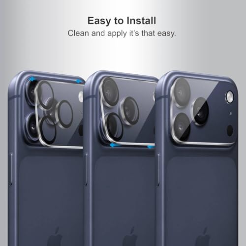 Image of SupCares Premium Camera Lens Protector Tempered Glass Compatible For iPhone 17 Pro With Installation Kit | Edge to Edge Coverage | Transparent | Pack of 2