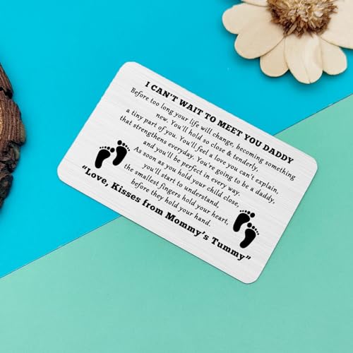 New Dad Metal Wallet Card Daddy to Be New Expecting Dad Gifts Soon to be Husband Gifts from Wife Pregnancy Announcement First Time Daddy Wallet Insert Card4