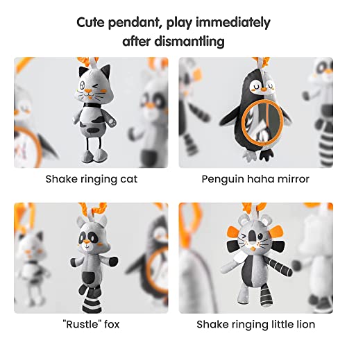 Tumama Baby Gym With Soft Removable Toys, Black And White High Contrast Baby Activity Mat Baby Play Mats For Tummy Time Infants Newborn Babies Shower Birthday Gifts,Washable #TOP2