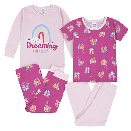Image of Gerber baby-girls 4-piece Cotton Pajamas
