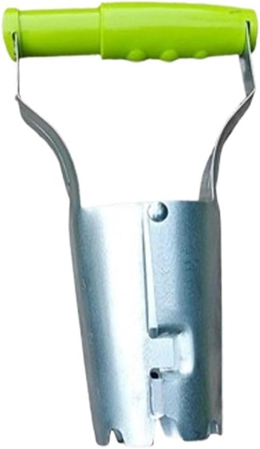 Stainless Steel Bulb Planter with Depth Mark Ergonomic Soil Release Handle for Precise Tulip Lily Planting Gardening Tool(Green-2PCS)