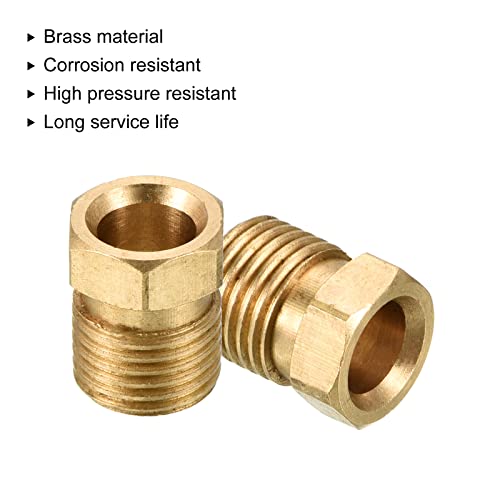 Patikil PTA220819TT0091 M10 Male Thread 6.2Mm Id Brass Compression Fittings, 4 Pack Brass Compression Nut thumb #3