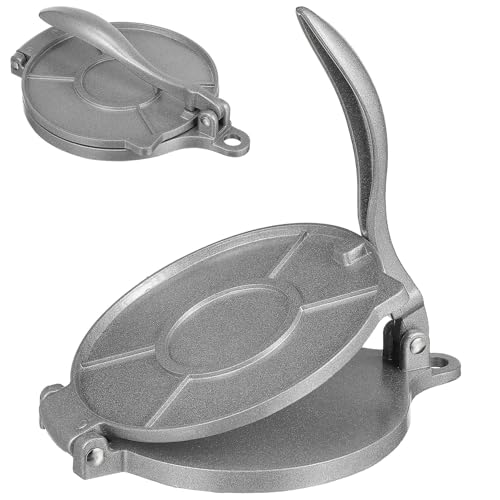 KESYOO Tortilla Press Folding Aluminum Tortilla Maker Roti Pie Press Kitchen Tool Silver 6.49 x 6.29 x 0.51 Inches