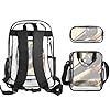 PPHGUT Microphone With Music Note Print Unisex Transparent Backpack Set 3-Piece See-Through Lunch Pen Bag Travel Outdoor #2