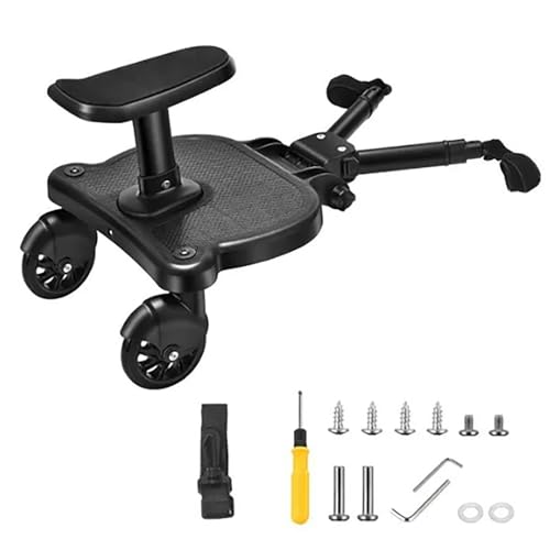 Tabla de cochecito 2 en 1, adecuada para diferentes estilos de cochecitos, caminata de pie, asiento extraíble, para niños de 3 a 7 años, capacidad de carga 25 kg