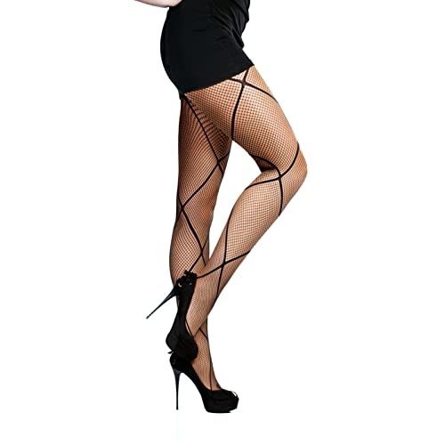 Image of TouchUps Fishnet Stockings Fashion Stockings High Waist Bottom Wear Pull-on Style Breathable, Comfortable