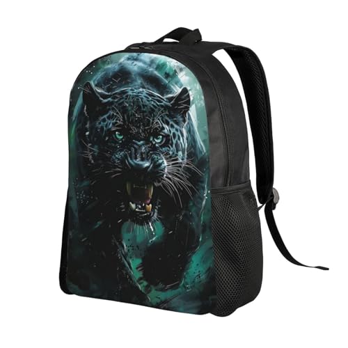 Durable Backpack Black Panther Fangs Growl 16Inch Unisex Backpack Gym Casual Daypack for Women Men Gift2