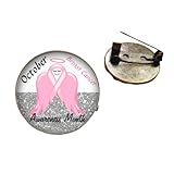 winntec 20 ton jack  Distintivo di sensibilizzazione del cancro al seno del nastro Spille cabochon di vetro rotondo per borsa accessori gioielli, Vetro