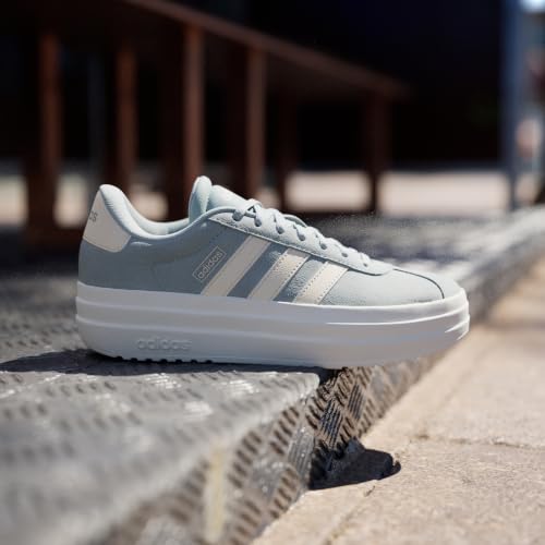 Image of adidas Womens Vl Court Bold Lace Up Sneakers Shoes Casual - Pink
