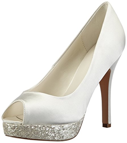Menbur Wedding Aitana - Zapatos de Vestir de Raso para Mujer, Color Marfil, Talla 37