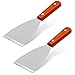 Yardwe 2PCS Stainless Steel Blade Slant Edge Grill Scraper Wooden Handle for Food Service, Baking,Blackstone Griddle Scraper Cleaning,Barbecue Supplies