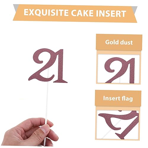 Abaodam 10 Peças 1 Conjunto Placa De Aniversário De 21 Anos Capacilos Para Cupcake Inserções De Bolo