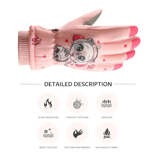 Xiuyer Guantes De Invierno para Niños, Guantes De Nieve para Niños Guantes Cálidos Impermeables para Patinaje Esquiar Ciclismo Snowboard para Niños Niñas 2-13 Años,Guantes De Nieve para Niños - imagen 3