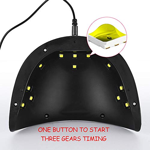 KKmoon Lâmpada UV 36W Secador de unhas para todos os tipos Gel 12 contas USB Lâmpada de indução infr