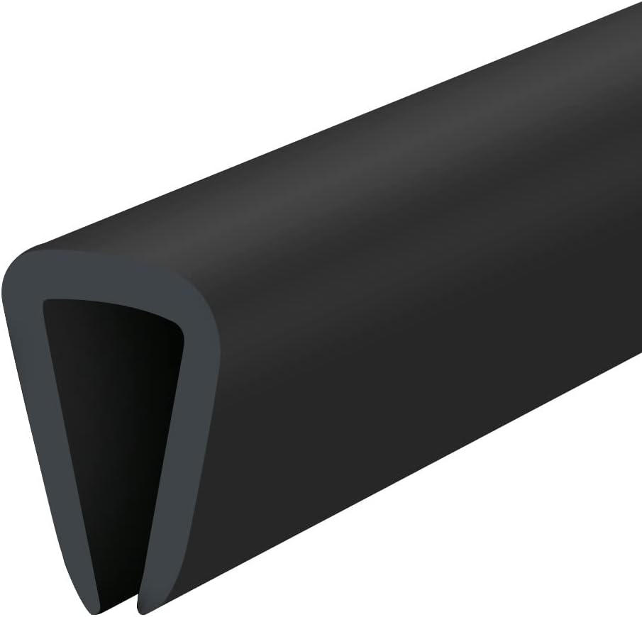 Rubber Edge Trim, 1/4" U Channel Edge Trim, Edge Protector for Glasses