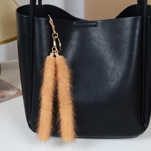 Porte-clés en queue de vison décoration sac et voiture - 6