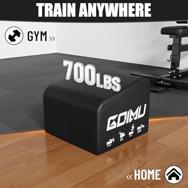 HT01-B Hip Thrust Bench, Hip Thrust Machine for Core&Ab Strength Training, Hip Thrust Booty Workout Box with Non-Slip, Glute Bridge Machine for Home and Gym, Large/Medium Size