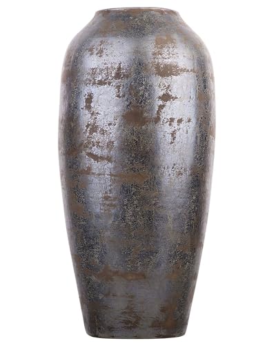 Klassische Dekovase Retro Stil Terracotta Antik- Optik dunkelgrau Lorca